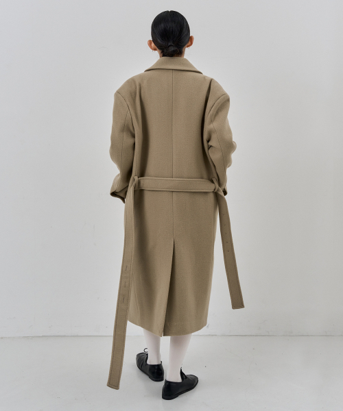 NUAKLE(ヌアクル)の「(w) ロー フェルスト ウール コート_サンド ベージュ(チェスターコート・レディース・その他・1/2)」の3枚目の写真