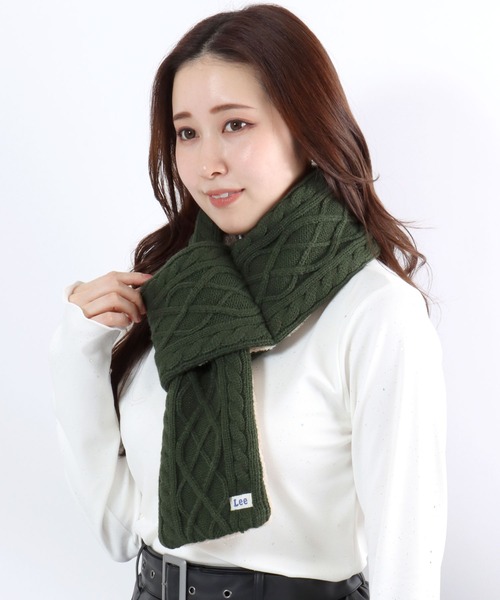 新品✨ケーブルニット マフラー / ブラック BEAMS（ビームス）ケーブルニット マフラー（ファッション雑貨