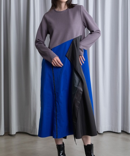 MARECHAL TERRE（マルシャルテル）の「ドッキングワンピース（ワンピース・レディース・チャコールグレー/ブラック/アイボリー/ネイビー・MEDIUM）」の4枚目の写真