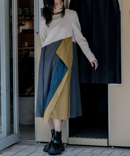 MARECHAL TERRE（マルシャルテル）の「ドッキングワンピース（ワンピース・レディース・チャコールグレー/ブラック/アイボリー/ネイビー・MEDIUM）」の2枚目の写真