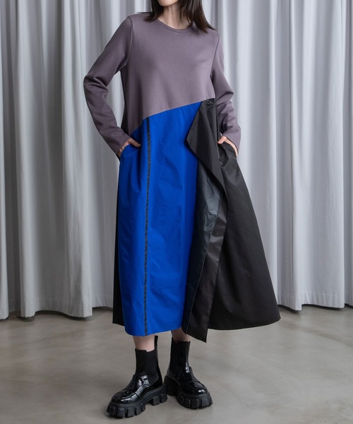 MARECHAL TERRE（マルシャルテル）の「ドッキングワンピース（ワンピース・レディース・チャコールグレー/ブラック/アイボリー/ネイビー・MEDIUM）」の7枚目の写真