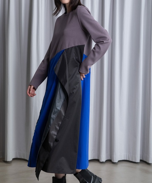 MARECHAL TERRE（マルシャルテル）の「ドッキングワンピース（ワンピース・レディース・チャコールグレー/ブラック/アイボリー/ネイビー・MEDIUM）」の10枚目の写真