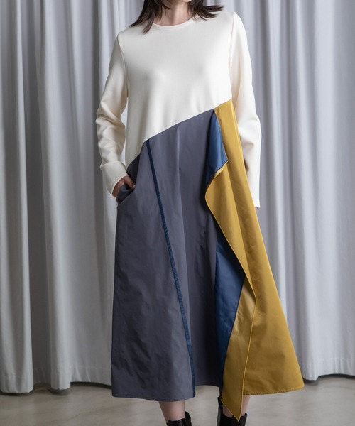 MARECHAL TERRE（マルシャルテル）の「ドッキングワンピース（ワンピース・レディース・チャコールグレー/ブラック/アイボリー/ネイビー・MEDIUM）」の16枚目の写真