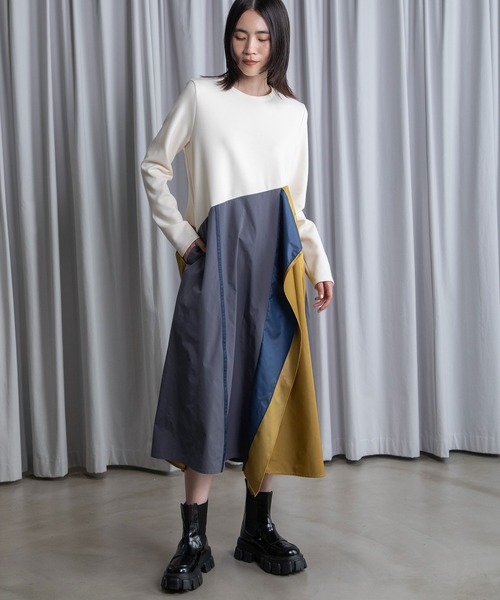 MARECHAL TERRE（マルシャルテル）の「ドッキングワンピース（ワンピース・レディース・チャコールグレー/ブラック/アイボリー/ネイビー・MEDIUM）」の20枚目の写真