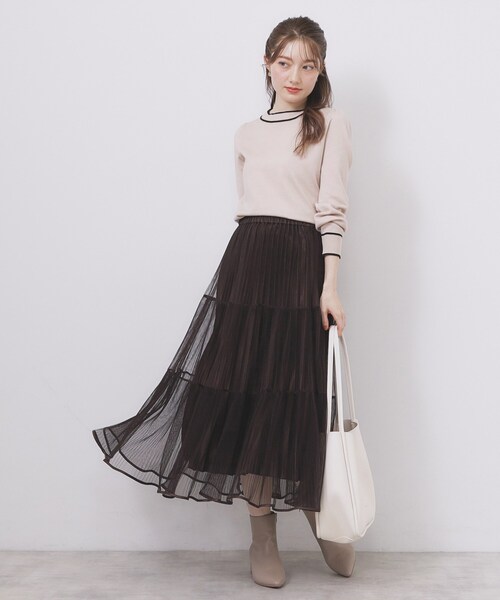 index（インデックス）の「サイドリボンバイカラーニット【洗濯機OK】（ニット/セーター・レディース・ベージュ系その他7/サックスブルー系4/ホワイト系9/ブラック系4/イエロー系その他6・36/38/40/42）」の20枚目の写真