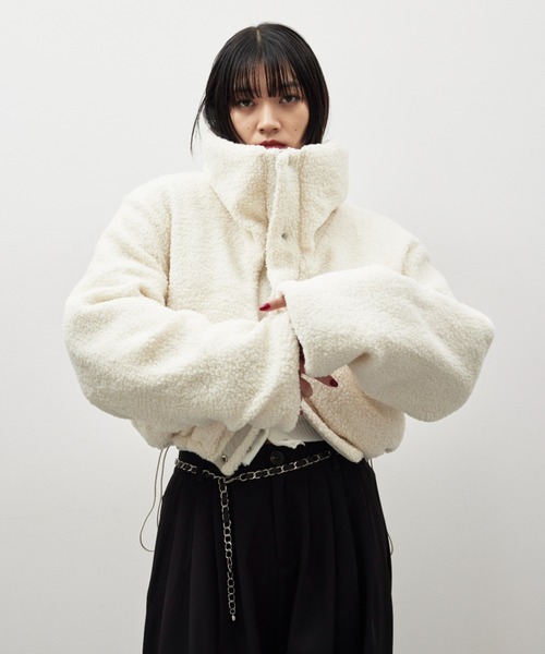 HANNE（アン）の「リバーシブルパディングショートコート（ダウンジャケット/コート・レディース・ブラック/グレー・FREE）」の11枚目の写真