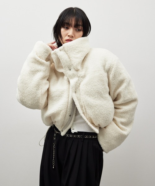 HANNE（アン）の「リバーシブルパディングショートコート（ダウンジャケット/コート・レディース・ブラック/グレー・FREE）」の13枚目の写真