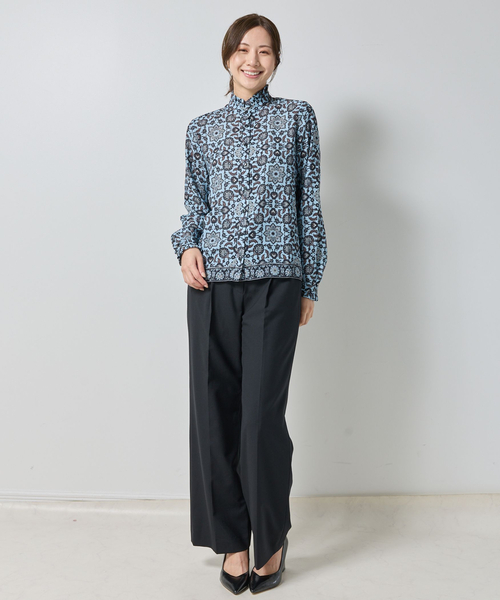 NARACAMICIE(ナラカミーチェ)の「【NARACAMICIE】エスニック柄ミニスタンドフリル長袖ブラウス(シャツ/ブラウス・レディース・レッド/ブルー・L/S/M)」の14枚目の写真