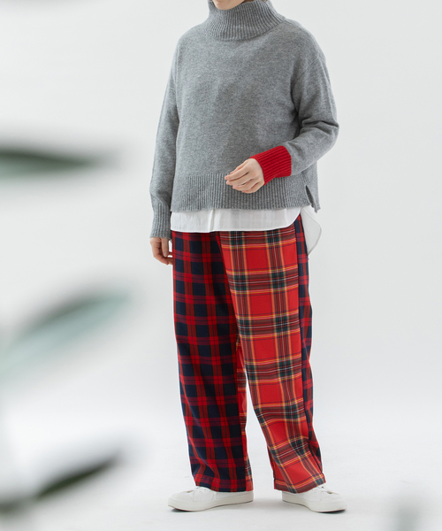 nop de nod(ノップドゥノッド)の「miscチェックストレートパンツ(その他パンツ・レディース・ダークブルー/レッド/グリーン・M)」の18枚目の写真