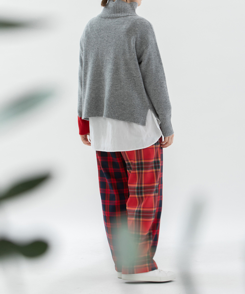 nop de nod(ノップドゥノッド)の「miscチェックストレートパンツ(その他パンツ・レディース・ダークブルー/レッド/グリーン・M)」の7枚目の写真
