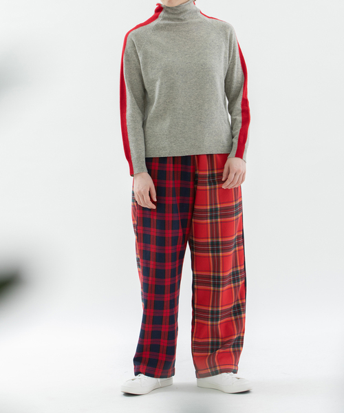 nop de nod(ノップドゥノッド)の「miscチェックストレートパンツ(その他パンツ・レディース・ダークブルー/レッド/グリーン・M)」の8枚目の写真