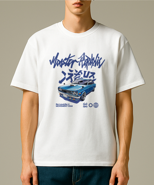 MONSTER REPUBLIC（モンスターリパブリック）の「レトロドリフトブルーTシャツホワイト_8144（Tシャツ/カットソー・レディース・その他・LARGE/X-LARGE/SMALL/MEDIUM）」の4枚目の写真