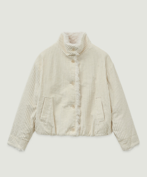 LMOOD(エルムード)の「(W) フォメリバーシブルコーデュロイファージャケットクリーム(ムートンコート・レディース・その他・FREE)」の5枚目の写真