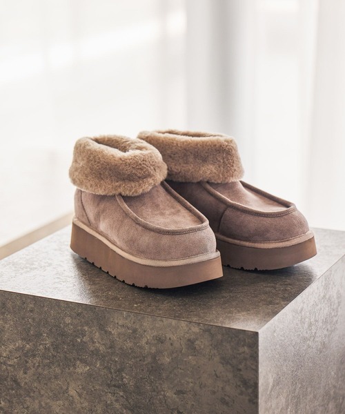 studio CLIP（スタディオクリップ）の「撥水ファームートンブーツ（ブーツ・レディース・ベージュ/ブラック/ライトグレー・LARGE/MEDIUM）」の4枚目の写真