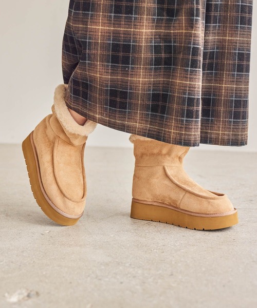 studio CLIP（スタディオクリップ）の「撥水ファームートンブーツ（ブーツ・レディース・ベージュ/ブラック/ライトグレー・LARGE/MEDIUM）」の5枚目の写真