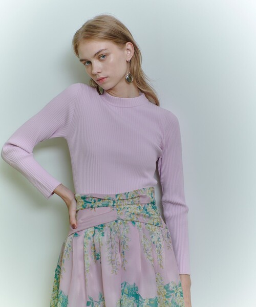 LOULOU WILLOUGHBY(ルルウィルビー)の「【LOULOU WILLOUGHBY】ホルターバックVプルオーバー(ニット/セーター・レディース・ラベンダー/ミント/ブラック/オフホワイト・2)」の17枚目の写真