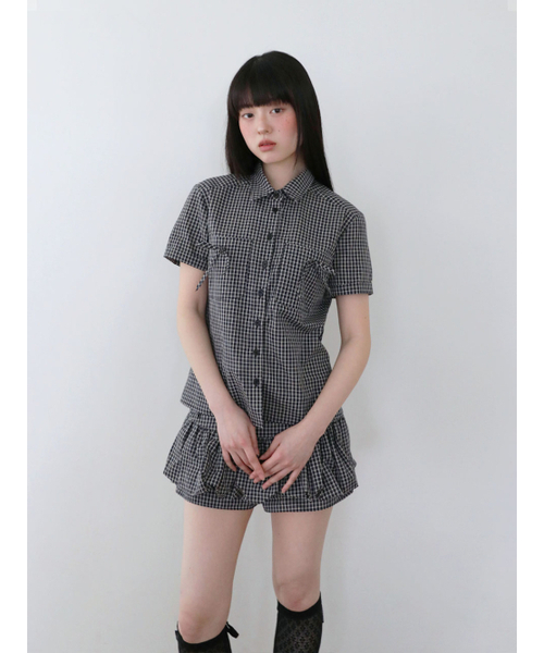 UGLY SHADOW(アグリーシャドウ)の「パンプキンスカートパンツ(チェックブラック)(スカート・レディース・その他・SMALL)」の3枚目の写真