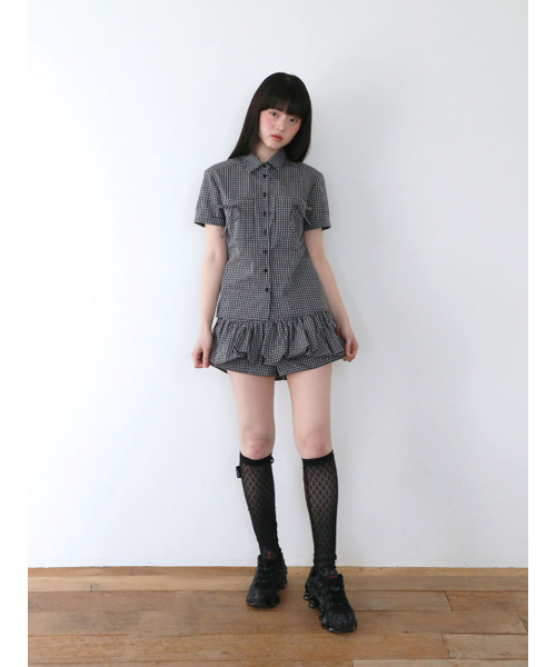 UGLY SHADOW(アグリーシャドウ)の「パンプキンスカートパンツ(チェックブラック)(スカート・レディース・その他・SMALL)」の4枚目の写真