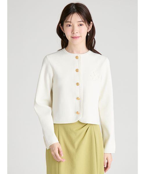 CELFORD(セルフォード)の「トリム総針カーディガン(カーディガン/ボレロ・レディース・その他/オフホワイト/ダークネイビー・F)」の4枚目の写真