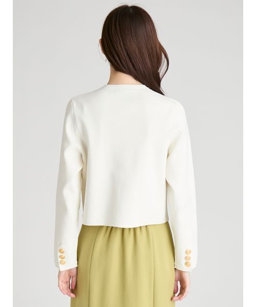 CELFORD(セルフォード)の「トリム総針カーディガン(カーディガン/ボレロ・レディース・その他/オフホワイト/ダークネイビー・F)」の5枚目の写真