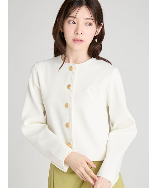 CELFORD(セルフォード)の「トリム総針カーディガン(カーディガン/ボレロ・レディース・その他/オフホワイト/ダークネイビー・F)」の1枚目の写真