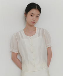SOFT SHIRRING SHIRT_CREAM