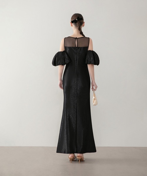 Leja(レジャ)の「【LEJA LUXE】ラメシャイニーシアーデコルテマーメイドドレスワンピース美脚効果結婚式 パーティードレス 成人式 二次会 同窓会 お呼ばれ オケージョン 20代 30代(ドレス・レディース・ブラック・SMALL/MEDIUM/LARGE)」の3枚目の写真