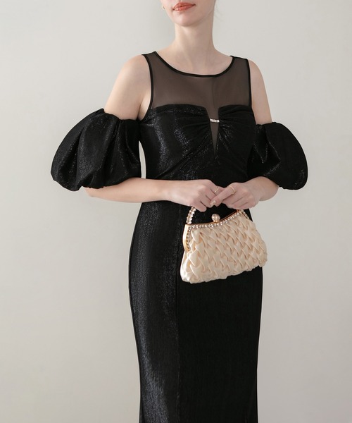 Leja(レジャ)の「【LEJA LUXE】ラメシャイニーシアーデコルテマーメイドドレスワンピース美脚効果結婚式 パーティードレス 成人式 二次会 同窓会 お呼ばれ オケージョン 20代 30代(ドレス・レディース・ブラック・SMALL/MEDIUM/LARGE)」の5枚目の写真