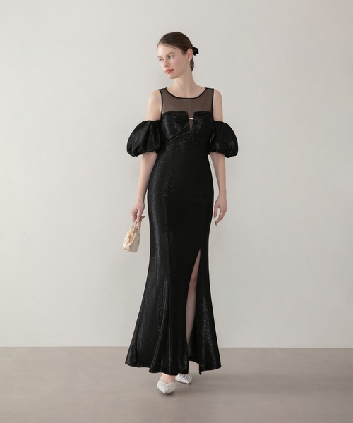 Leja(レジャ)の「【LEJA LUXE】ラメシャイニーシアーデコルテマーメイドドレスワンピース美脚効果結婚式 パーティードレス 成人式 二次会 同窓会 お呼ばれ オケージョン 20代 30代(ドレス・レディース・ブラック・SMALL/MEDIUM/LARGE)」の8枚目の写真