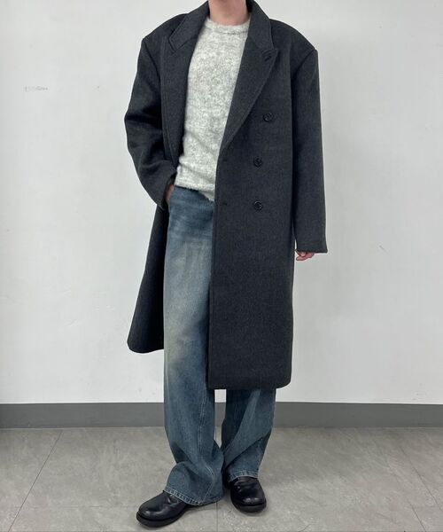 FABREGAT（ファブレガ）の「ベルキンウールピークドダブルコート（チャコール）（チェスターコート・メンズ・その他・3/2）」の4枚目の写真