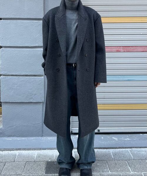 FABREGAT（ファブレガ）の「ベルキンウールピークドダブルコート（チャコール）（チェスターコート・メンズ・その他・3/2）」の3枚目の写真