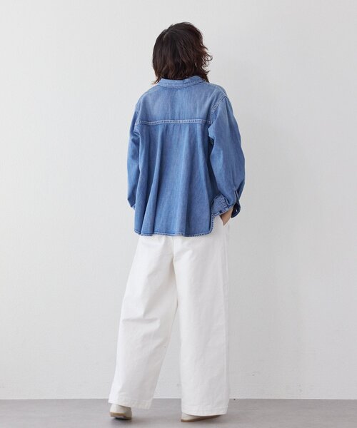 RIVE DROITE（リヴドロワ）の「【RIMH（リムエイチ）】バックフレアショートシャツ（シャツ/ブラウス・レディース・ブルー/サックスブルー・FREE）」の6枚目の写真