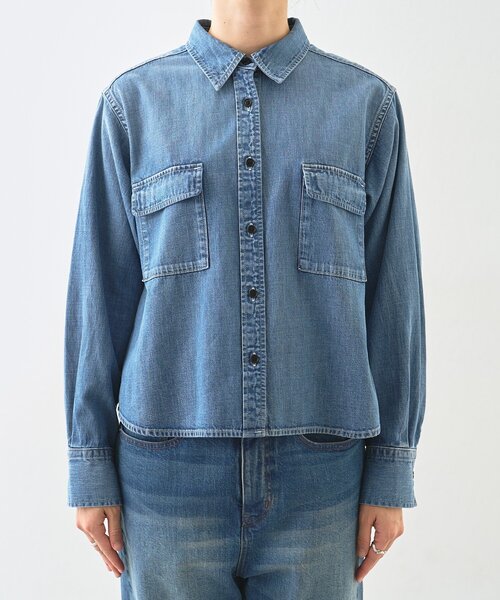 RIVE DROITE（リヴドロワ）の「【RIMH（リムエイチ）】バックフレアショートシャツ（シャツ/ブラウス・レディース・ブルー/サックスブルー・FREE）」の13枚目の写真