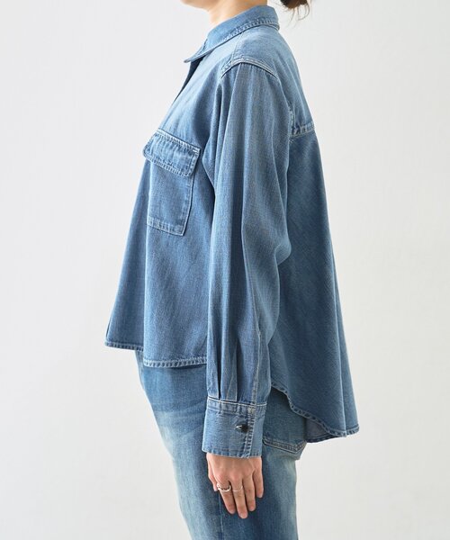 RIVE DROITE（リヴドロワ）の「【RIMH（リムエイチ）】バックフレアショートシャツ（シャツ/ブラウス・レディース・ブルー/サックスブルー・FREE）」の14枚目の写真