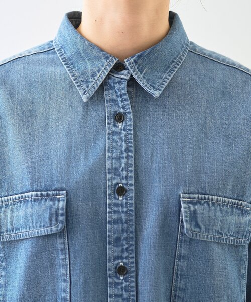 RIVE DROITE（リヴドロワ）の「【RIMH（リムエイチ）】バックフレアショートシャツ（シャツ/ブラウス・レディース・ブルー/サックスブルー・FREE）」の16枚目の写真