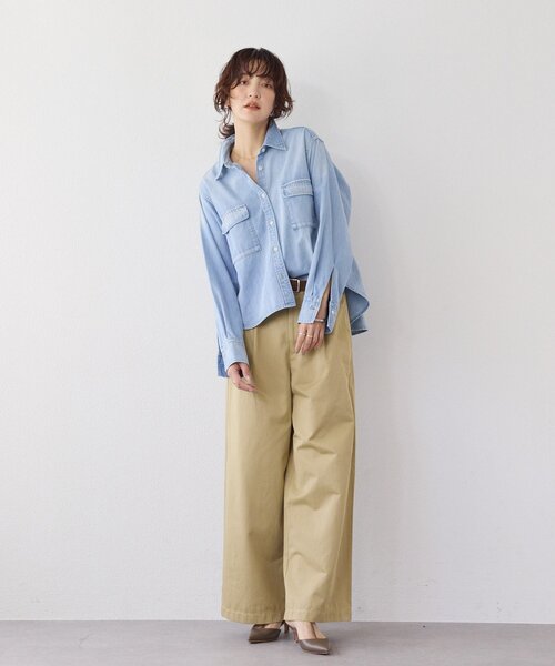 RIVE DROITE（リヴドロワ）の「【RIMH（リムエイチ）】バックフレアショートシャツ（シャツ/ブラウス・レディース・ブルー/サックスブルー・FREE）」の20枚目の写真