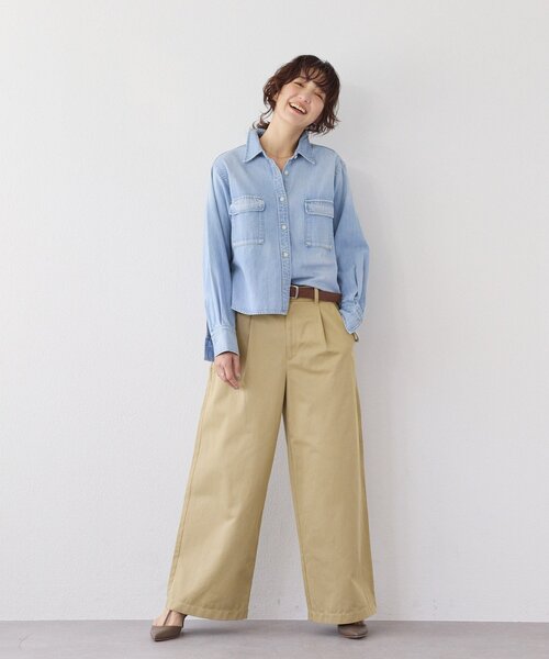 RIVE DROITE（リヴドロワ）の「【RIMH（リムエイチ）】バックフレアショートシャツ（シャツ/ブラウス・レディース・ブルー/サックスブルー・FREE）」の21枚目の写真