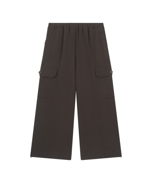 MIDNLOW(ミッドアンドロー)の「Big Pocket Wide Pants (Dark Brown)(その他パンツ・レディース・その他・FREE)」の2枚目の写真