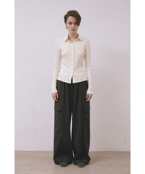 MIDNLOW(ミッドアンドロー)の「Big Pocket Wide Pants (Dark Brown)(その他パンツ・レディース・その他・FREE)」の6枚目の写真