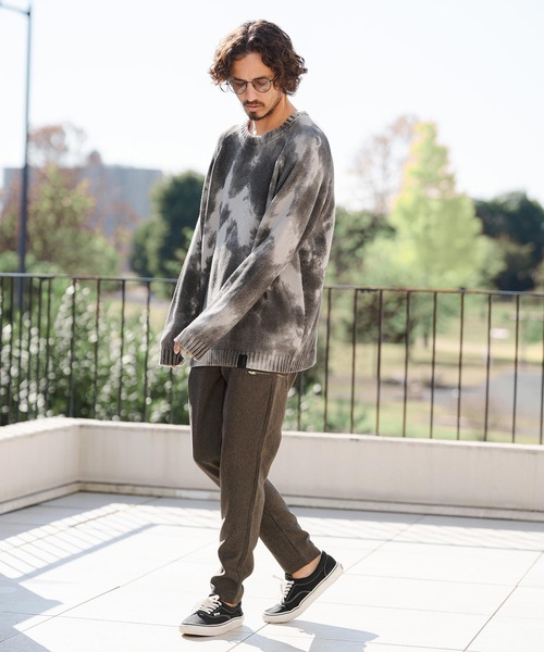 CAMBIO(カンビオ)の「mn3218- Spot Dyed Like Print Knit Pullover ニット(PF-261-001)(ニット/セーター・メンズ・ブラック/グレー・M/L)」の7枚目の写真