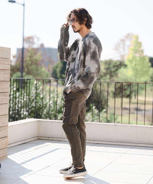 CAMBIO(カンビオ)の「mn3218- Spot Dyed Like Print Knit Pullover ニット(PF-261-001)(ニット/セーター・メンズ・ブラック/グレー・M/L)」の8枚目の写真