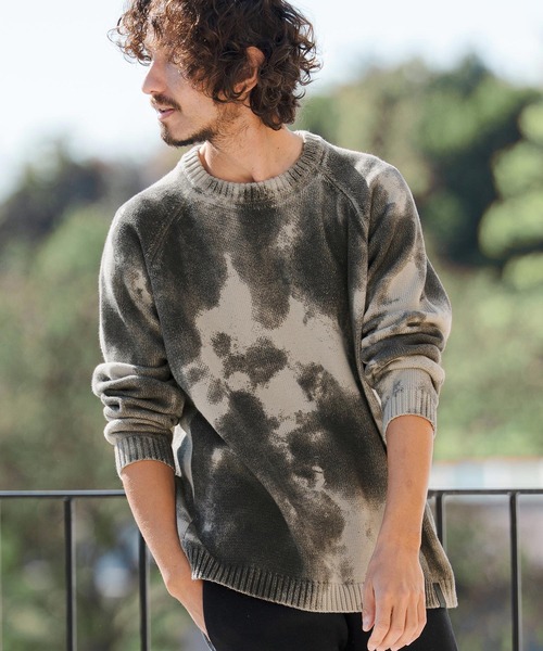 CAMBIO(カンビオ)の「mn3218- Spot Dyed Like Print Knit Pullover ニット(PF-261-001)(ニット/セーター・メンズ・ブラック/グレー・M/L)」の9枚目の写真