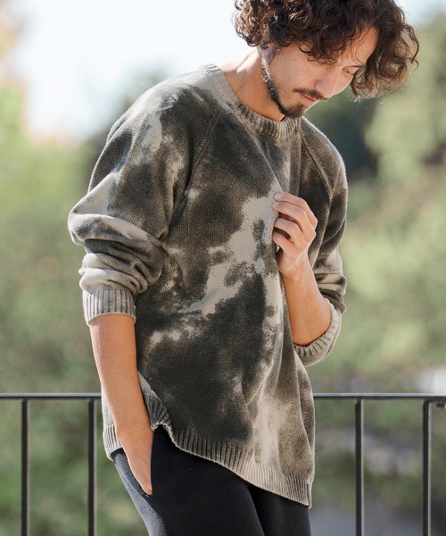 CAMBIO(カンビオ)の「mn3218- Spot Dyed Like Print Knit Pullover ニット(PF-261-001)(ニット/セーター・メンズ・ブラック/グレー・M/L)」の12枚目の写真