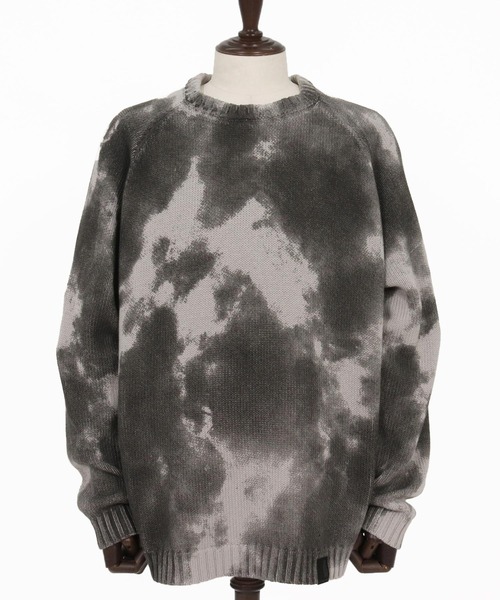 CAMBIO(カンビオ)の「mn3218- Spot Dyed Like Print Knit Pullover ニット(PF-261-001)(ニット/セーター・メンズ・ブラック/グレー・M/L)」の18枚目の写真