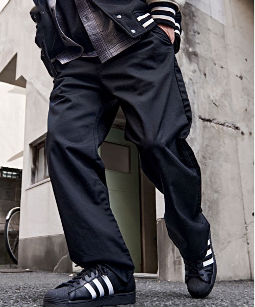 Dickies/ディッキーズ』TCツイル/デニムワイドストレート（デニム