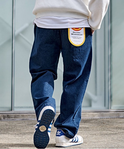 Dickies（ディッキーズ）の「『Dickies/ディッキーズ』TCツイル/デニムワイドストレート（デニムパンツ・メンズ・カーキ/ベージュ/ブラック/ブラック系1/ブルー系1/チャコールグレー・L/M/LL）」の19枚目の写真
