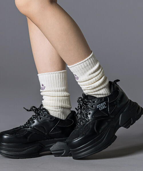 ZIDDY（ジディ）の「ルーズソックス(19~24cm)（ソックス/靴下・キッズ・ホワイト/パープル・24.0cm/21.0cm）」の3枚目の写真