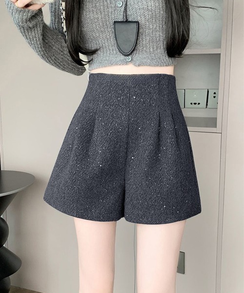 Miniministore(ミニミニストア)の「ラメツイード風ショートパンツハイウエスト(その他パンツ・レディース・ブラック/ダークグレー・M/S/L)」の17枚目の写真