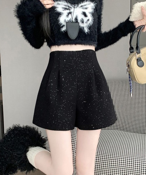Miniministore(ミニミニストア)の「ラメツイード風ショートパンツハイウエスト(その他パンツ・レディース・ブラック/ダークグレー・M/S/L)」の22枚目の写真