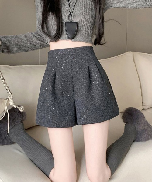 Miniministore(ミニミニストア)の「ラメツイード風ショートパンツハイウエスト(その他パンツ・レディース・ブラック/ダークグレー・M/S/L)」の13枚目の写真